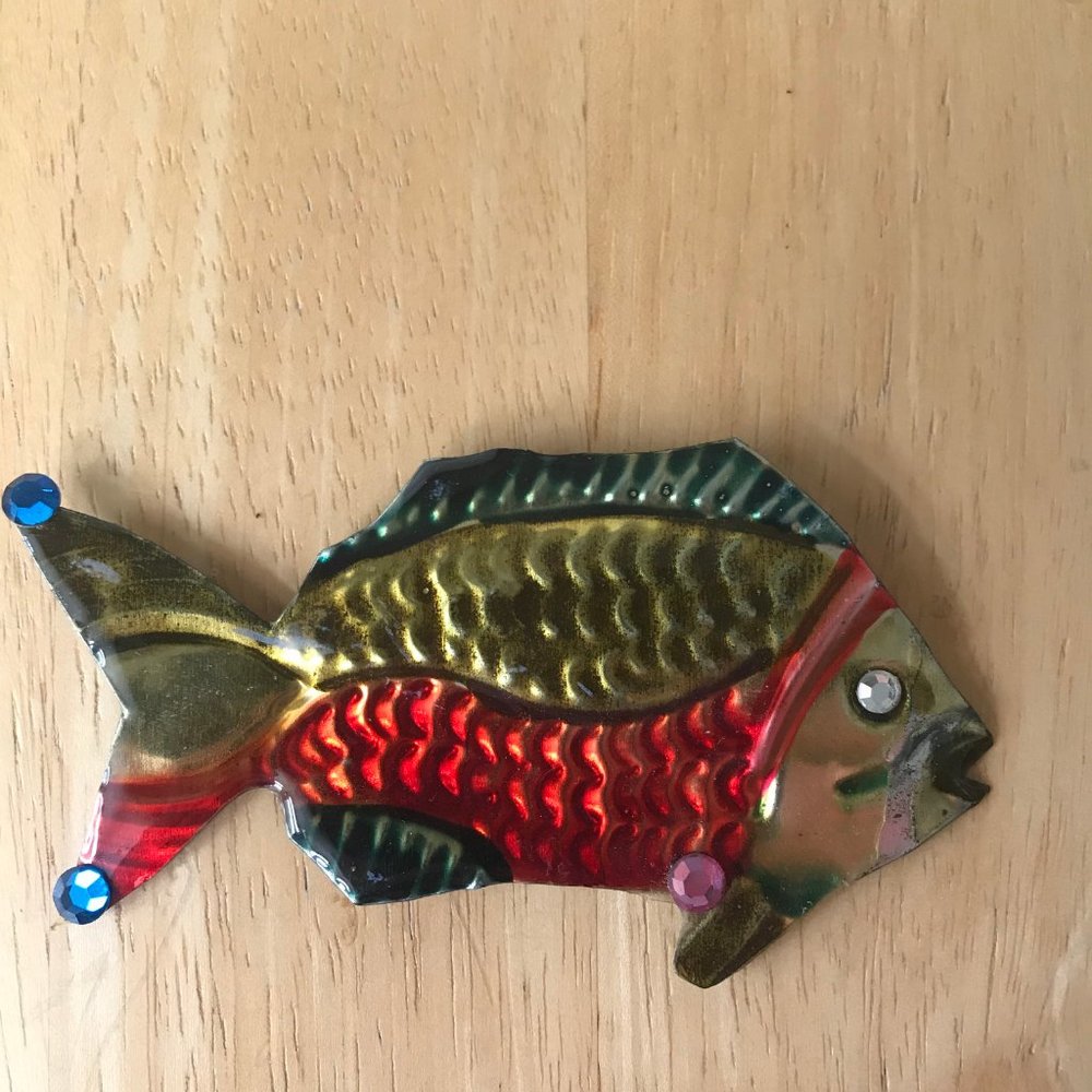 Fish Pin Brooch Handmade Whimsical  Vintage Beach